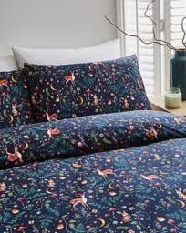 Woodland Animals Duvet Cover Set Navy - JD Williams - Size: KING - thumbnail 3