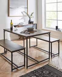 Mason Compact Dining Set with 2 Benches OAK Effect - JD Williams - thumbnail 3