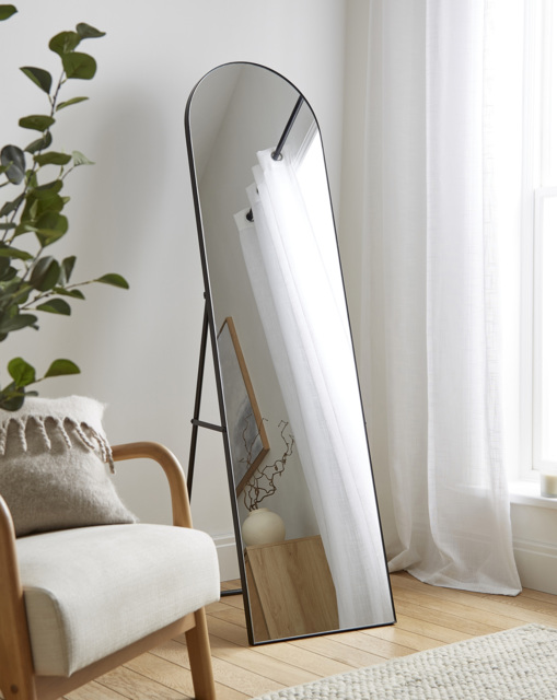Freestanding Black Arch Mirror Black - JD Williams - image 1