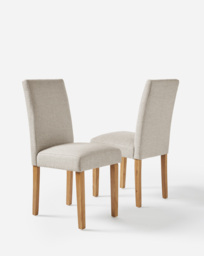 Ava Pair of Dining Chairs Fabric Taupe/Natural - JD Williams - thumbnail 1