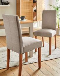 Ava Pair of Dining Chairs Fabric Taupe/Natural - JD Williams - thumbnail 2