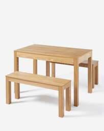 Bourne Dining Set with 2 Benches OAK Effect - JD Williams - thumbnail 3