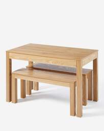 Bourne Dining Set with 2 Benches OAK Effect - JD Williams - thumbnail 4
