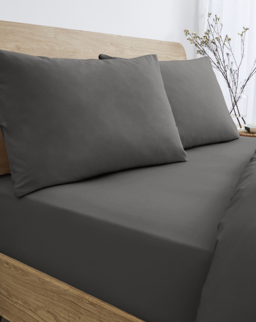 Pure Cotton Extra Deep 38cm Fitted Sheet Charcoal - JD Williams - Size: S KING - image 1