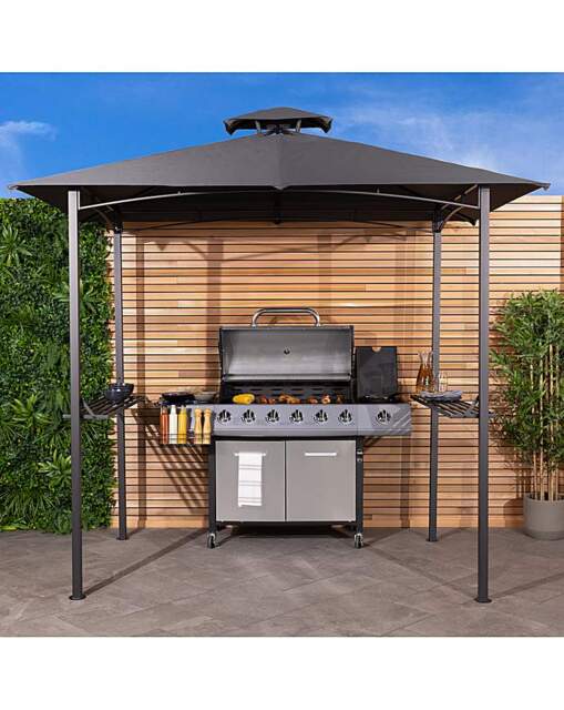 Charles Bentley Steel BBQ Grill Gazebo Grey - Charles Bentley - image 1