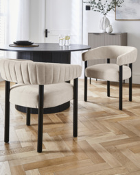 Lindsay Pair of Dining Chairs Black/Natural - JD Williams - thumbnail 1