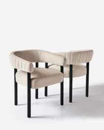 Lindsay Pair of Dining Chairs Black/Natural - JD Williams - thumbnail 2