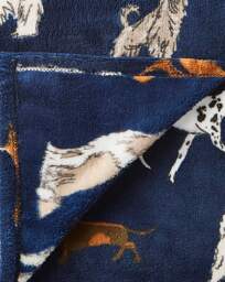 Mixed Dogs Fleece Throw Navy - JD Williams - Size: 130X150 - thumbnail 3