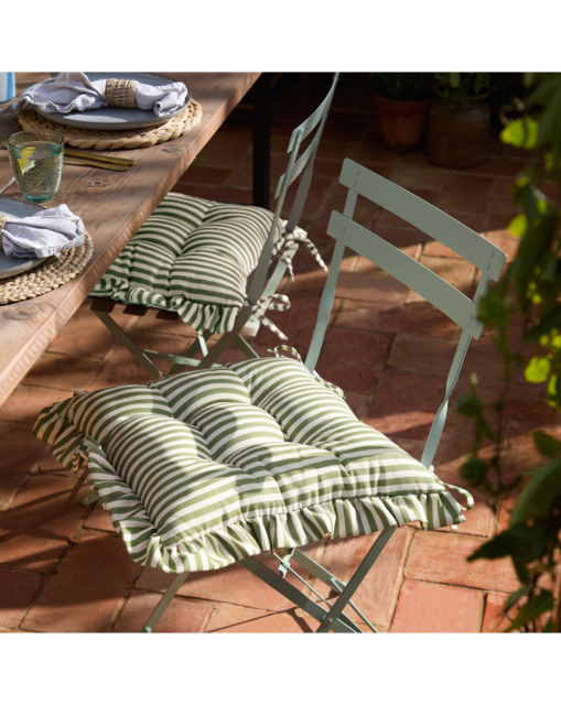 Wylder Millie Ruffle Outdoor Seat Pads Green - Wylder - Size: 40X40CM - image 1