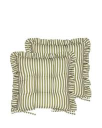 Wylder Millie Ruffle Outdoor Seat Pads Green - Wylder - Size: 40X40CM - thumbnail 2