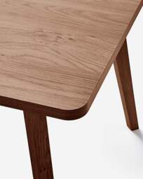 Oslo Table with 6 Etta Fabric Chairs Walnut/Charcoal - thumbnail 4