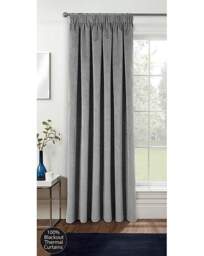 Oxford Velvet Pencil Pleat Door Curtain Grey - Enhanced Living - Size: 168X214 - thumbnail 2