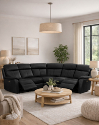 Aspire Kingsmere Recliner Corner Sofa Black - Aspire - thumbnail 1