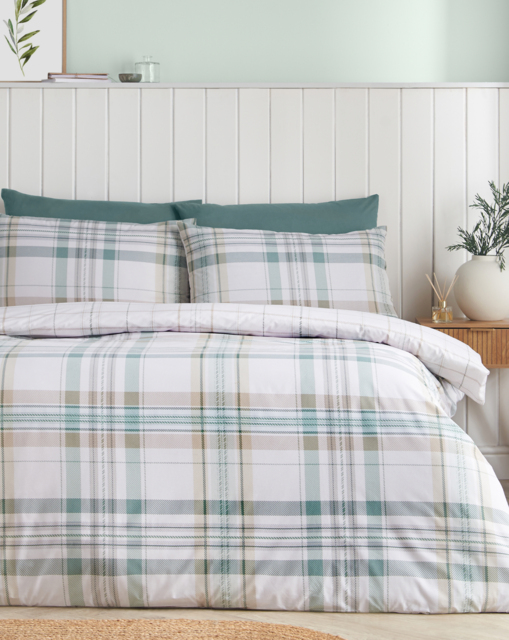 Catherine Lansfield Cartmel Duvet Set Green - Catherine Lansfield - Size: SINGLE - image 1
