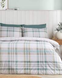 Catherine Lansfield Cartmel Duvet Set Green - Catherine Lansfield - Size: SINGLE - thumbnail 1