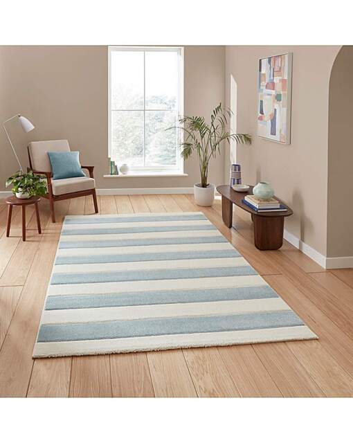 Catherine Lansfield Cove Stripe Rug Blue - Catherine Lansfield - Size: 80X150 - image 1