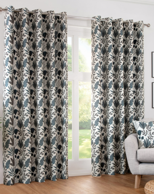 Sundour Rutland Eyelet Curtains Atlantic Blue - Gerry Weber - Size: 117 x 137cm - image 1