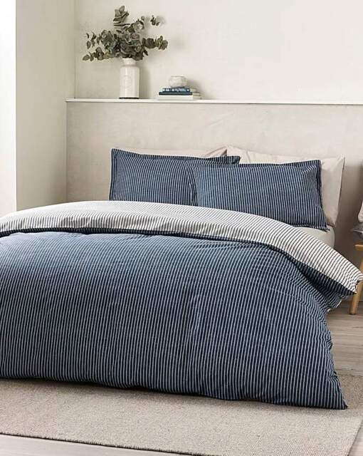 Catherine Lansfield Oxford Duvet Set Navy - Catherine Lansfield - Size: DOUBLE - image 1