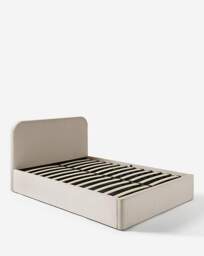 Emery Velvet Storage Ottoman Bed Natural - JD Williams - Size: DOUBLE - thumbnail 5