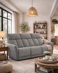 Aspire Ashford Fabric Recliner 3 Seater Grey - Aspire - thumbnail 1