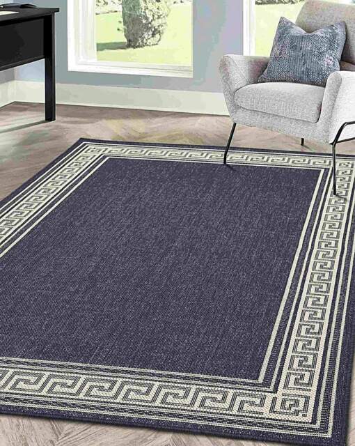 Gel Backed Greek Key Rug Navy - Homemaker - Size: 160X225 - image 1