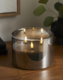 Smoke Glass Large LED Candle Grey - JD Williams - thumbnail 1