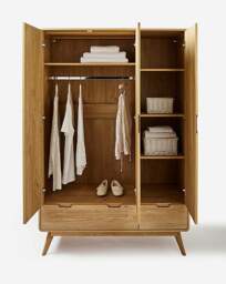Oslo 3 Door 2 Drawer Wardrobe OAK Effect - JD Williams - thumbnail 3