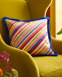 SR Darling Diagonal Stripe Cushion Bright - Sophie Robinson - Size: 50X50