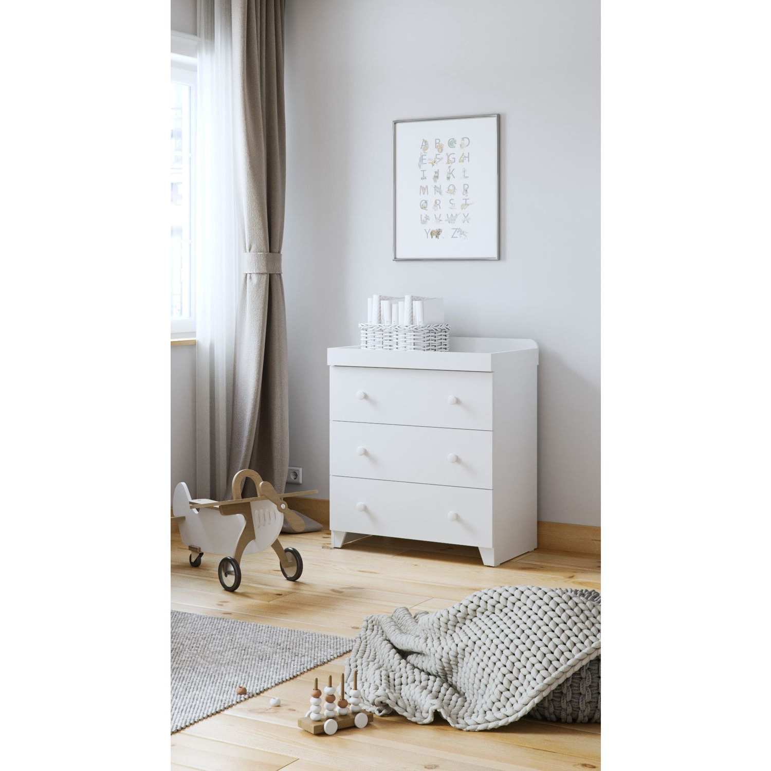 Little Acorns Classic Changing Table Dresser, White - image 1