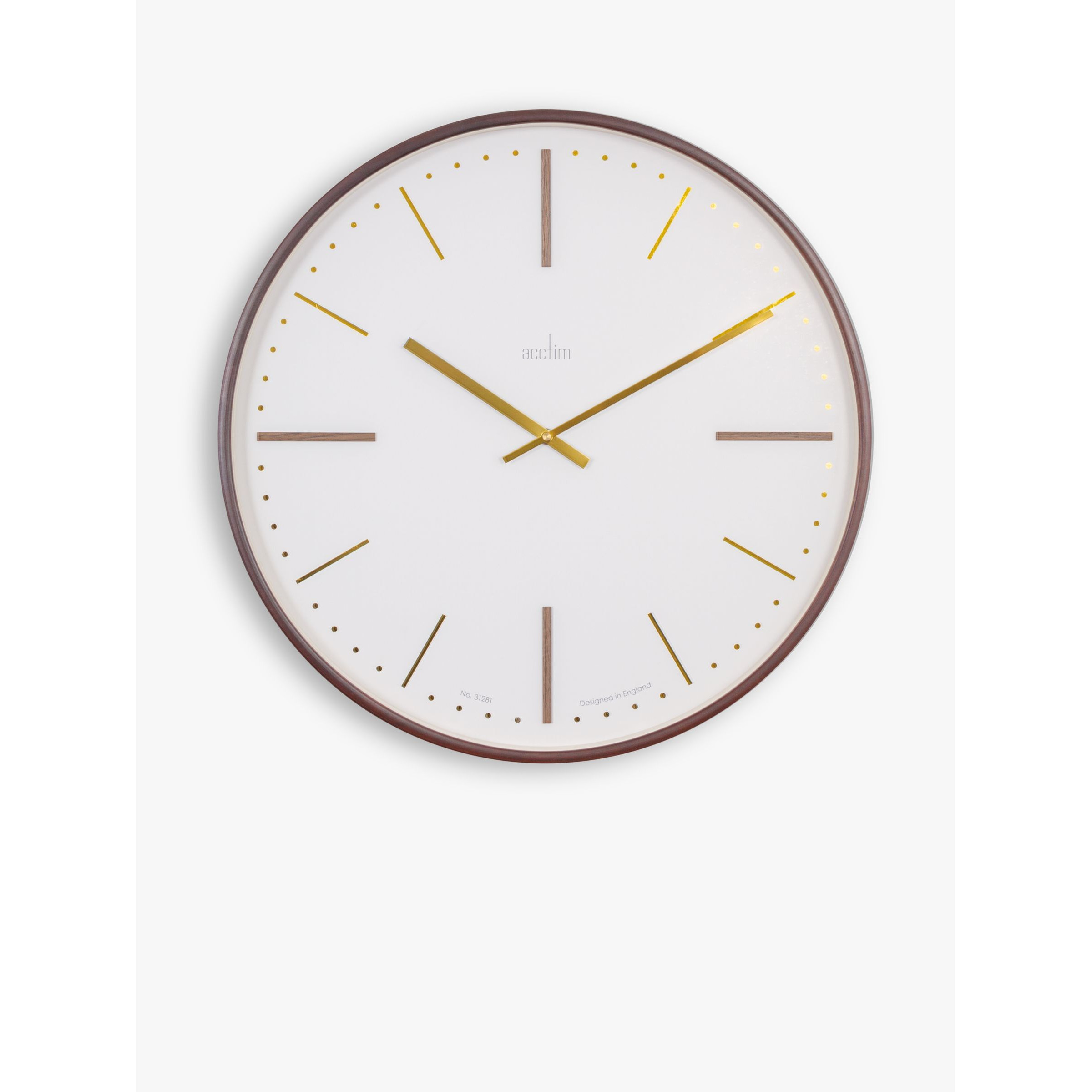 Acctim Knoll Oak Wood Frame Analogue Quartz Wall Clock, 53cm, Natural - image 1