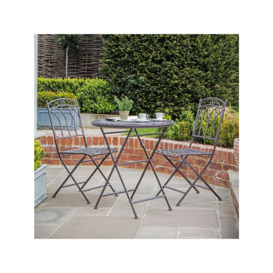 Gallery Direct Aventino Folding Metal Garden Bistro Table & Chairs Set - thumbnail 2