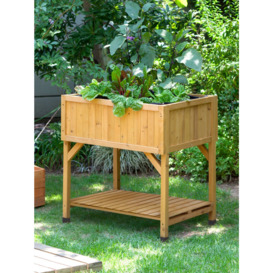 VegTrug Outdoor Raised Bed Planter, 78cm, FSC-Certified (Cedar Wood), Natural - thumbnail 2