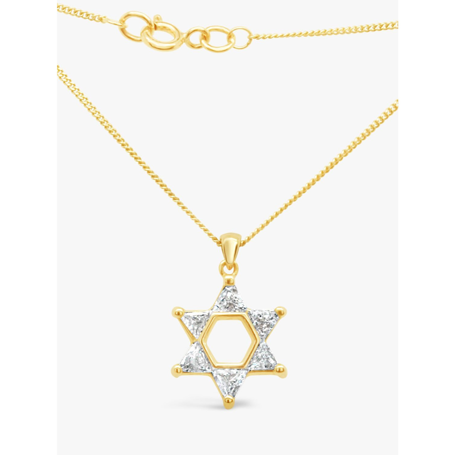 Milton & Humble Jewellery Second Hand 9ct Yellow Gold Diamond Star of David Pendant Necklace