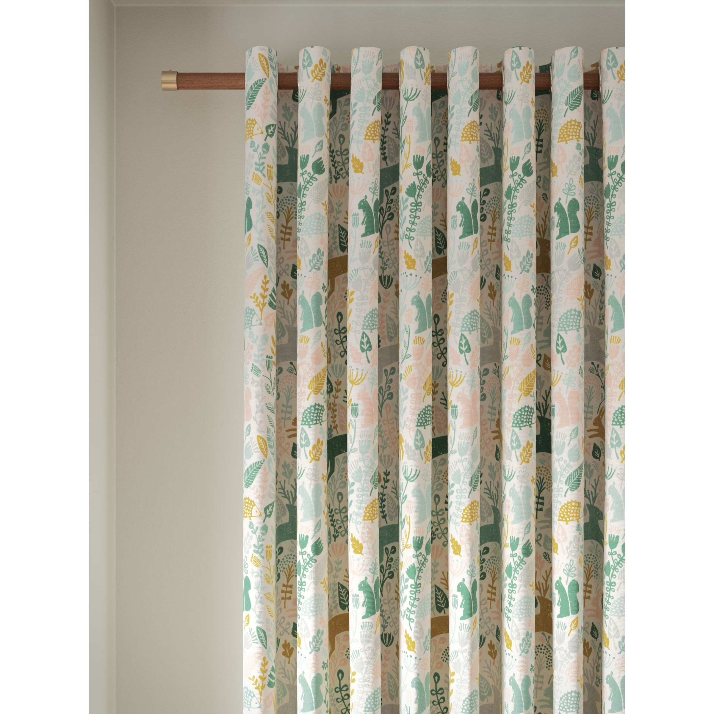 Scion Kelda Pair Lined Eyelet Curtains, Sage/Dandelion