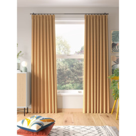 John Lewis ANYDAY Pyramid Print Pair Dimout/Thermal Lined Pencil Pleat Curtains, Mustard - thumbnail 2