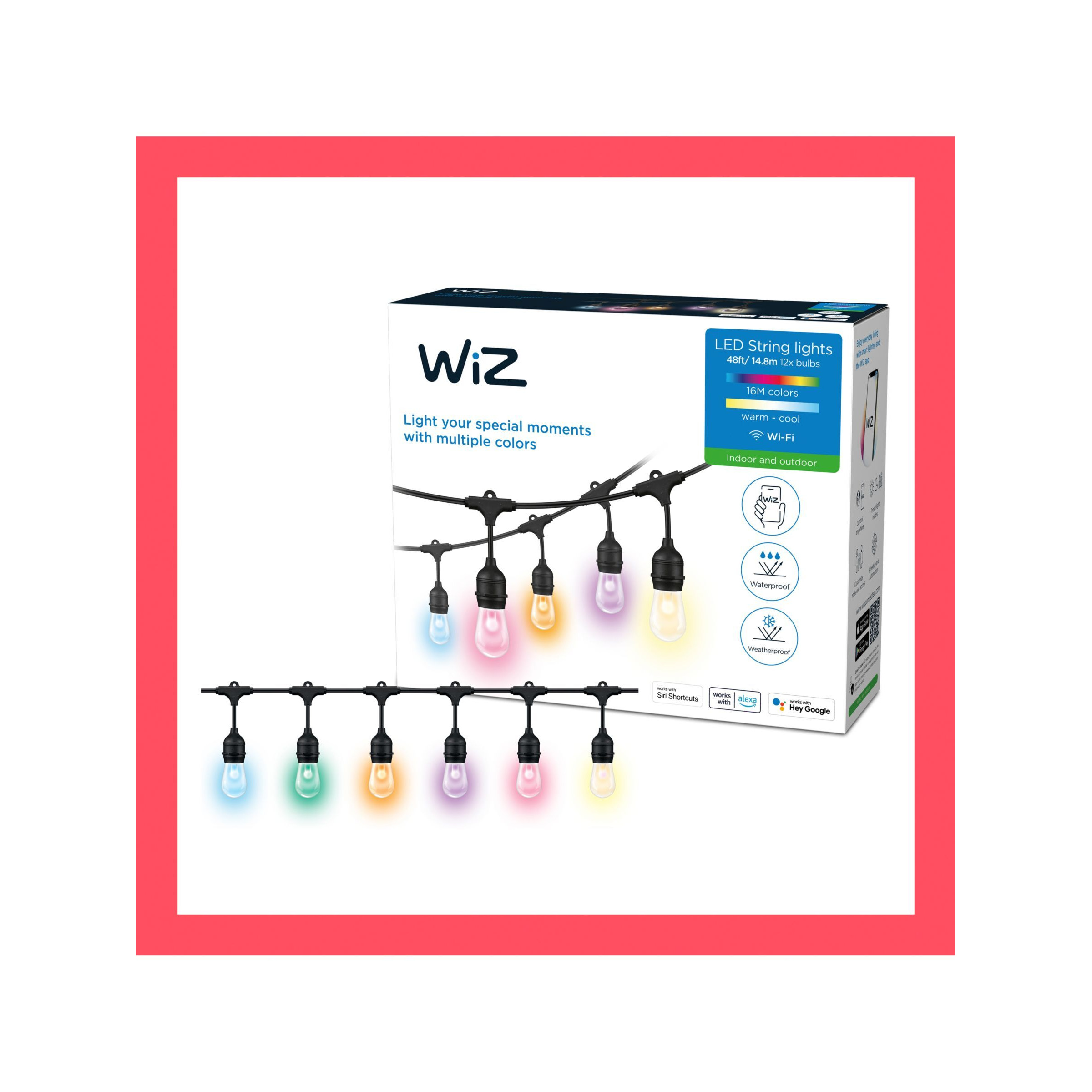 WiZ Smart LED White and Colour Outdoor Festoon Lights - image 1