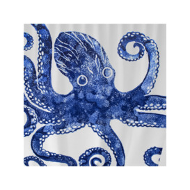 bliss Creatures Octopus Shower Curtain, Blue - thumbnail 1