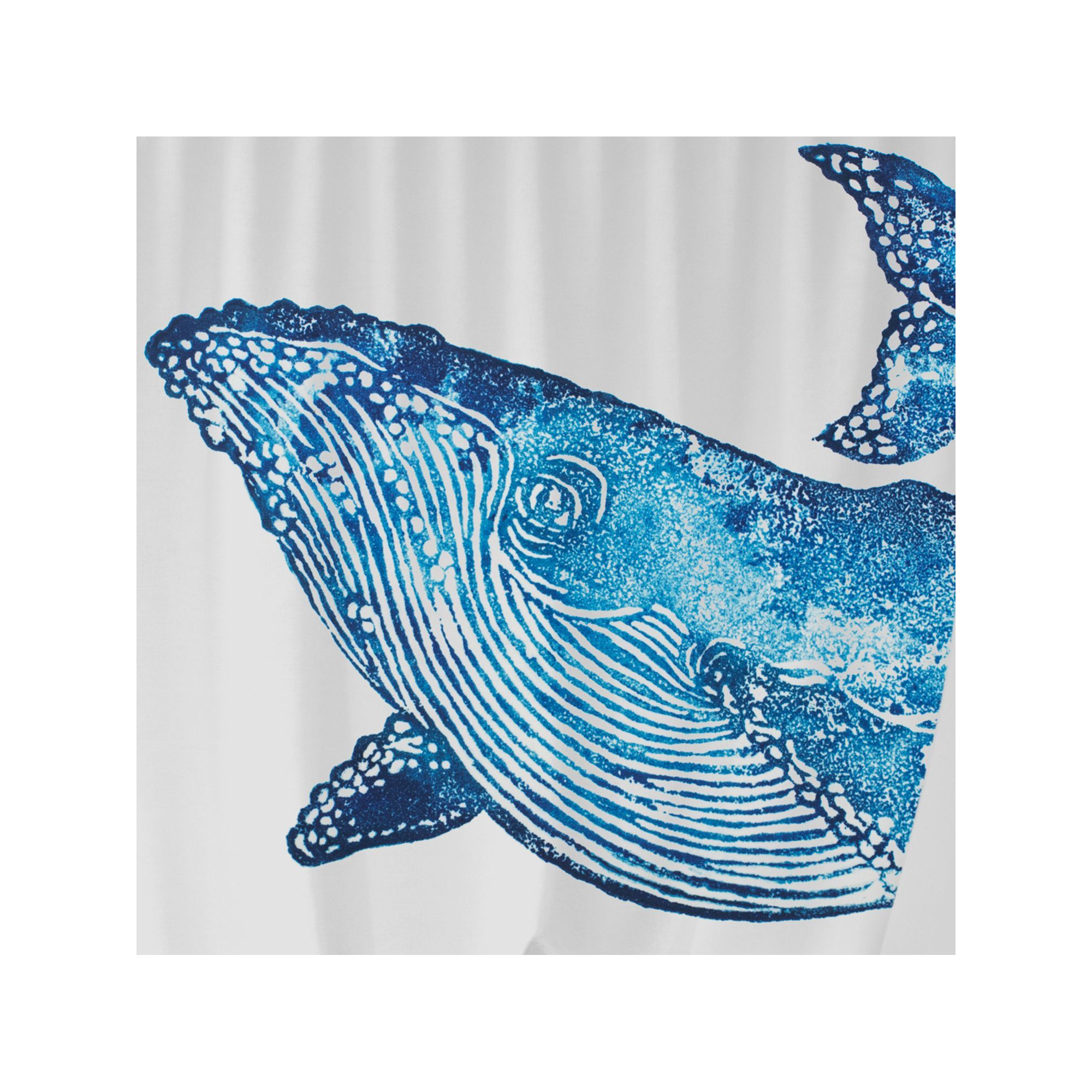 bliss Creatures Whale Shower Curtain, Blue - image 1