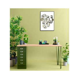 Bisley MultiDesk Oak Veneer Home Office Desk with 6 Drawers, 140cm - thumbnail 2