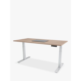 Bisley Sit & Stand Height Adjustable Oak Veneer Top Desk, 120cm - thumbnail 1