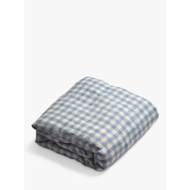 Piglet in Bed Gingham Linen Fitted Sheet - thumbnail 2