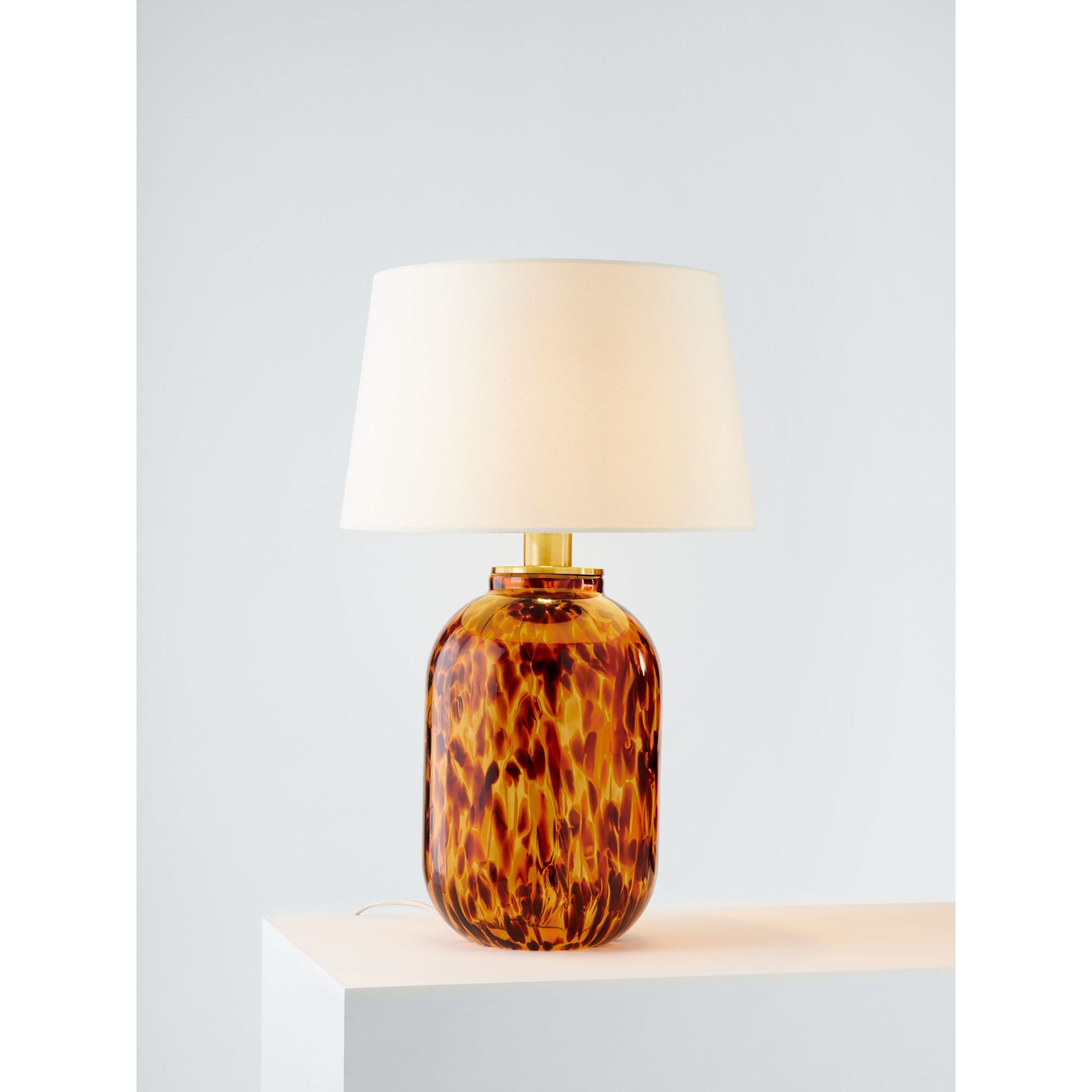 John Lewis Tortoiseshell Glass Table Lamp, Brown - image 1