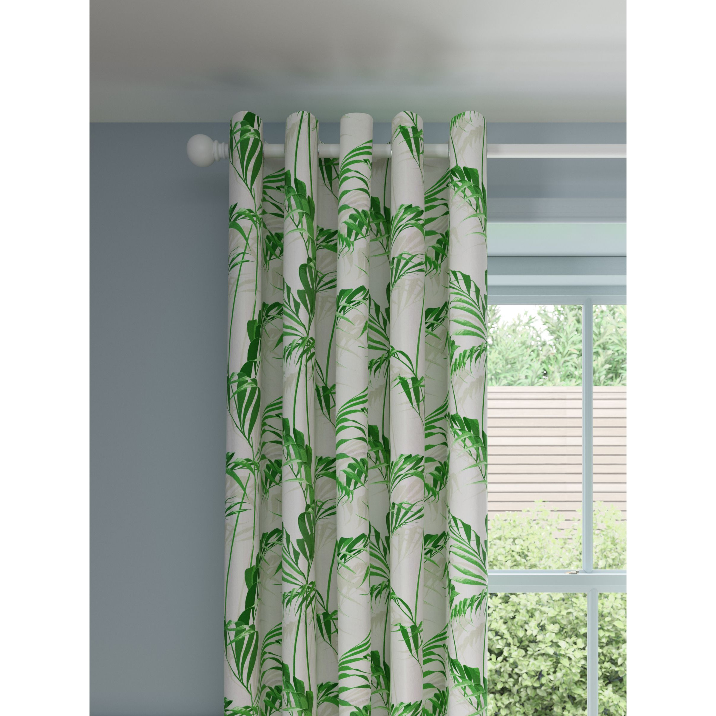 Sanderson Palm House Pair Lined Eyelet Curtains, Mint