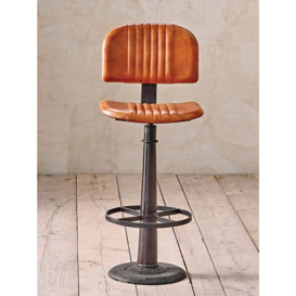 Nkuku Narwana Leather Bar Chair, Aged Tan - thumbnail 1