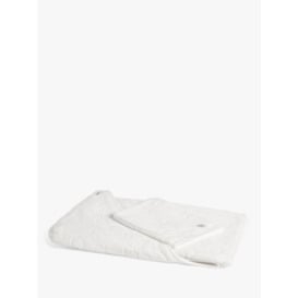 John Lewis Baby Hooded Towel & Wash Mitt Set, White - thumbnail 1