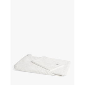 John Lewis Baby Hooded Towel & Wash Mitt Set, White