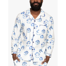 Cyberjammies Riley Bauble Long Sleeved Pyjama Top, Winter White by