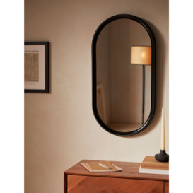John Lewis Timeless Oval Wall Mirror, 75 x 40cm, Black - thumbnail 2