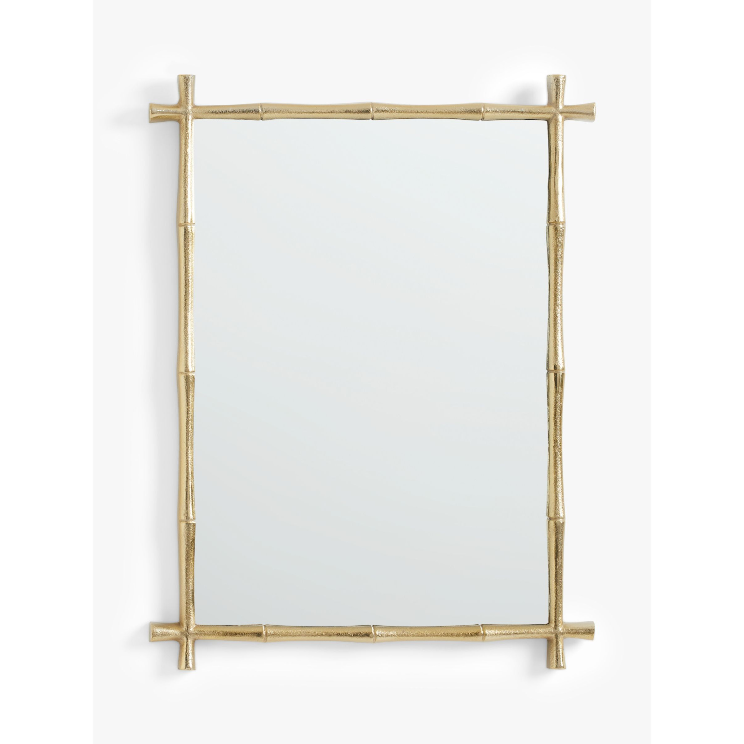 John Lewis + Matthew Williamson Bamboo Rectangular Metal Wall Mirror, 80 x 60cm, Gold