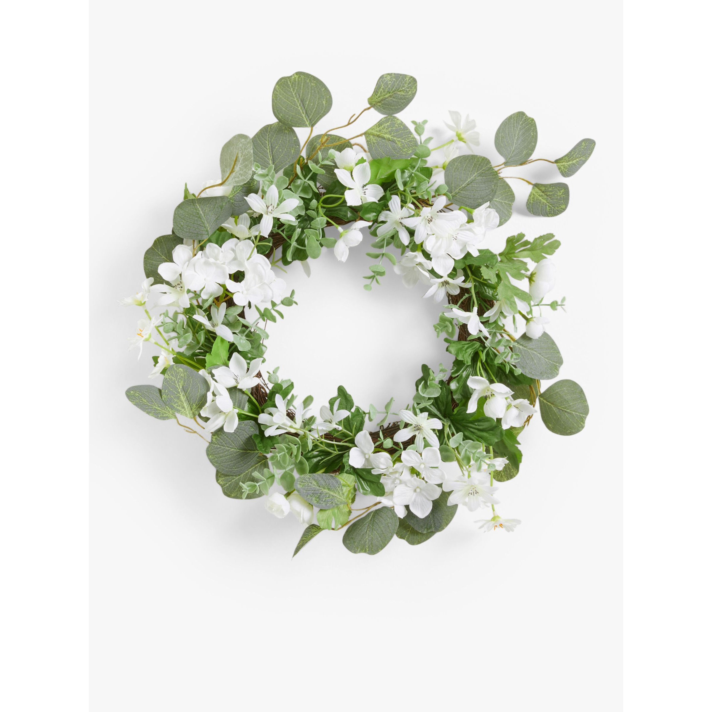 John Lewis Floral Wedding Wreath, White, Dia.40cm - image 1